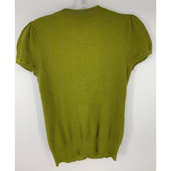 Milly Green Sweater with Brown Buttons Size SP - Picture 4 of 7